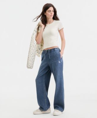 Juniors' Double-Layer Short-Sleeve T-Shirt