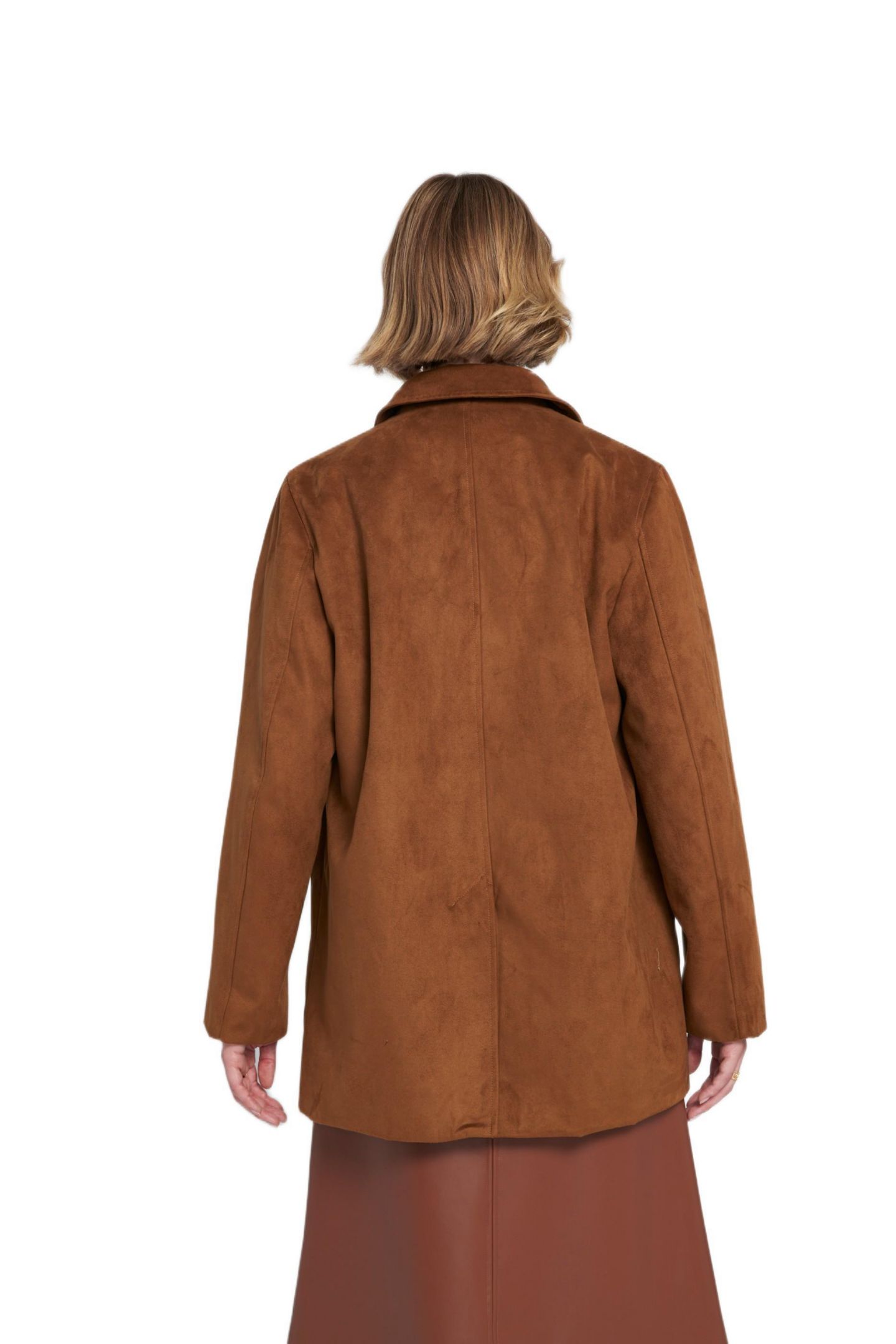 Женская куртка ELLE Collection Faux Suede Car Coat Utility — фото 3