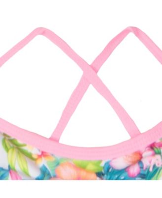 Little Girls Cross-Back One-Piece Bathing Swimsuit