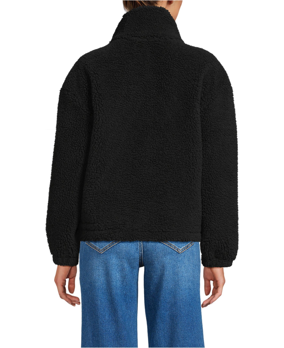 Lands' End Women's Shearling Zip Front Fleece Jacket