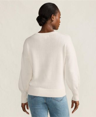 Women's Drifter Drop Shoulder Placed Jacquard Crew Neck Sweater