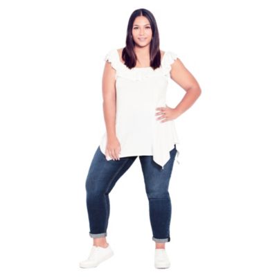 Women's Plus Size Tall Denim Girlfriend Stretch Jean
