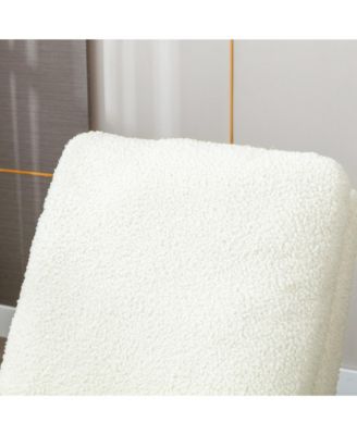 Beige Linen Rocking Recliner Chair – Modern Home Furniture with Wood Legs, Side Pocket & High Back