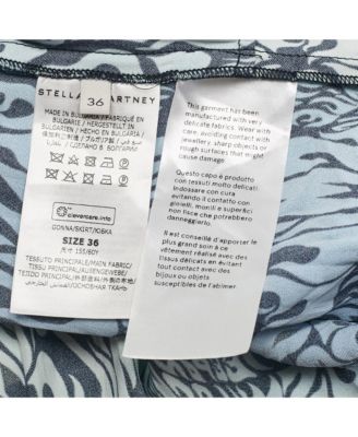 Women's Blue Printed Crepe De Chine Midi Skirt