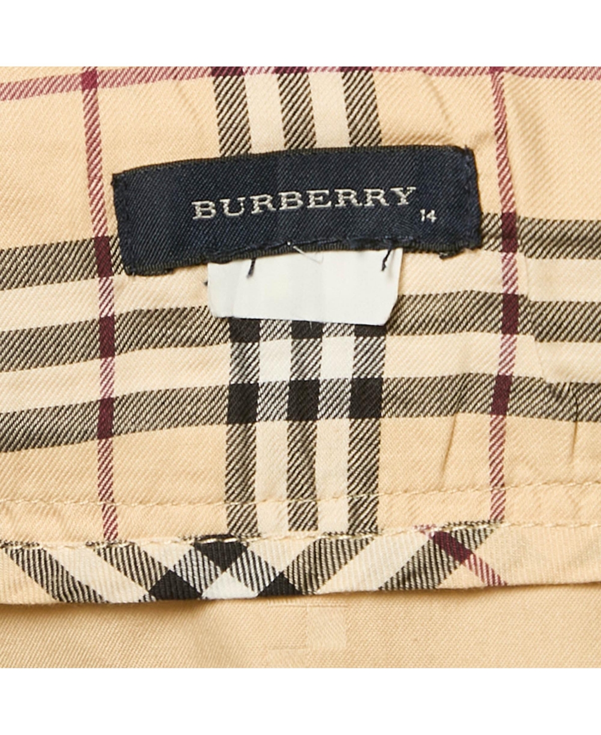 Pre-Owned Burberry Women's Beige Cotton Jacquard Mini Wrap Skirt