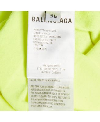 Women's Acid Green Logo Print Mesh Jersey Fitted Top