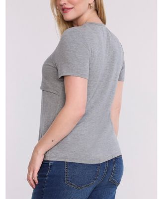 Women's Crewneck Short Sleeve Nursing Tee - Motherhood Maternity