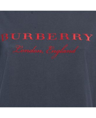 Women's Navy Blue/red Logo Flocked Jersey T-Shirt