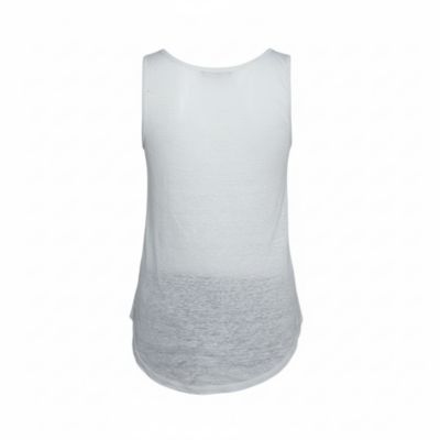 Women's Pale Linen Jersey Red Indian Print Sleeveless Tank Top