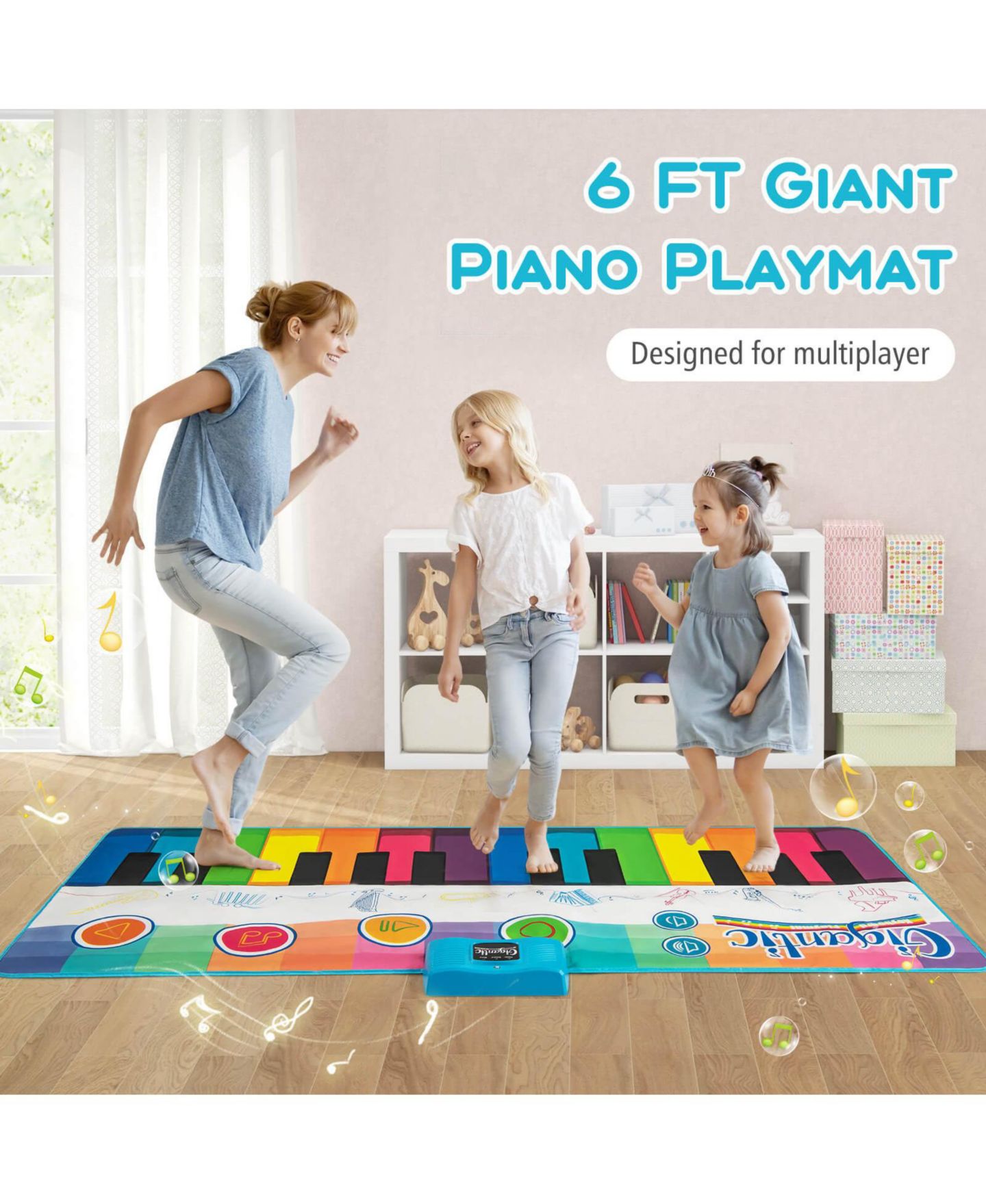 Детская игрушка Costway Giant 24-Key Touch-Sensitive Keyboard Dance Mat, Musical Playmat, Ages 3+, цвет: Assorted Pre-Pack — фото 5