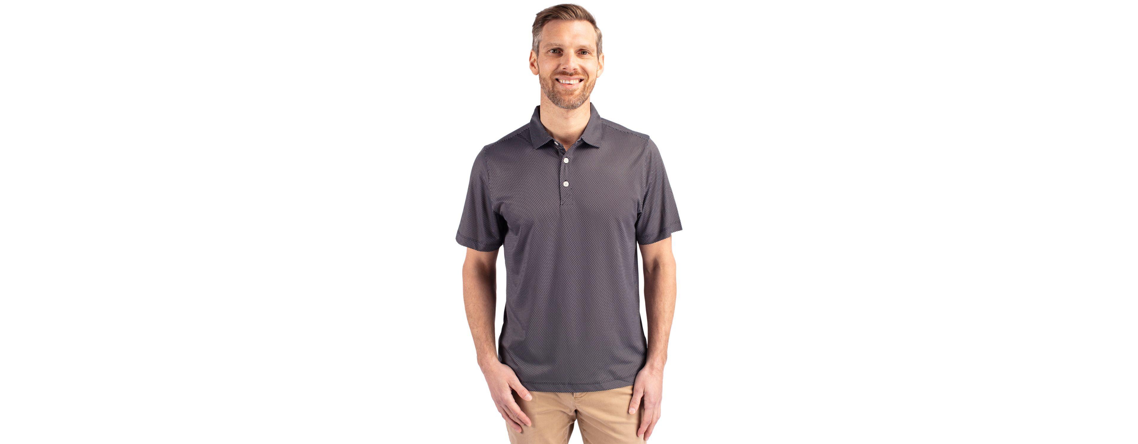 Cutter & Buck Big Tall Pike Eco Symmetry Print Stretch Recycled Polo Shirt
