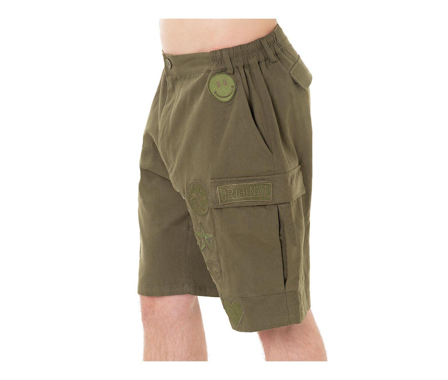 Мужские шорты Dai Moda Menswear Patches Cargo, цвет: Армейский зелёный — фото 2