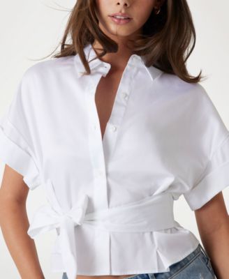 Women's Short-Sleeve Julie Tie Front Top