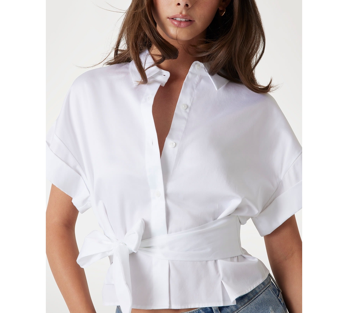 Guess Women's Short-Sleeve Julie Tie Front Top