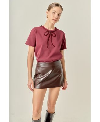 Petite Beaded Bow T-Shirt