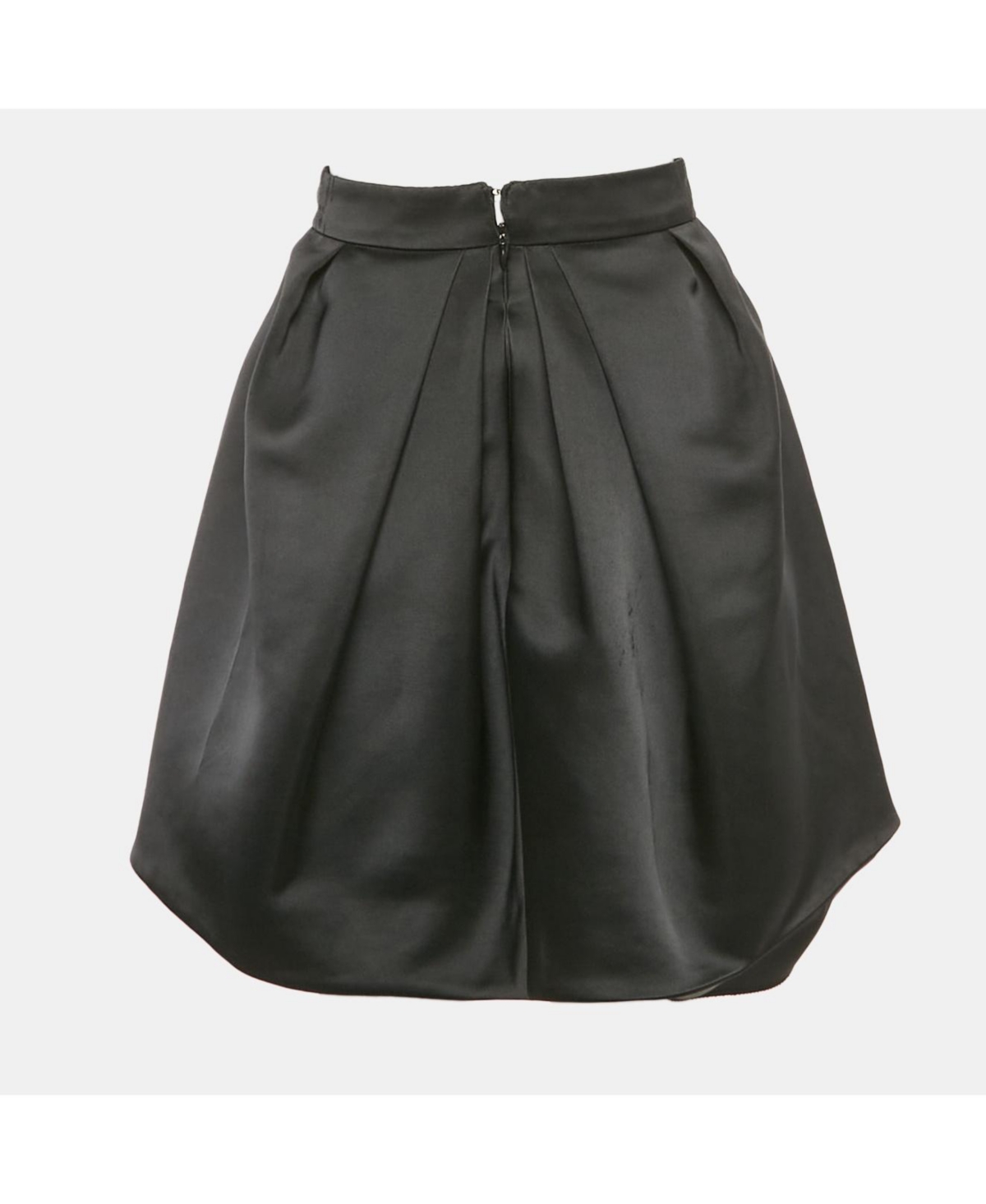 Pre-Owned Alexander Mcqueen Women's Black Satin Pleated Mini Skirt