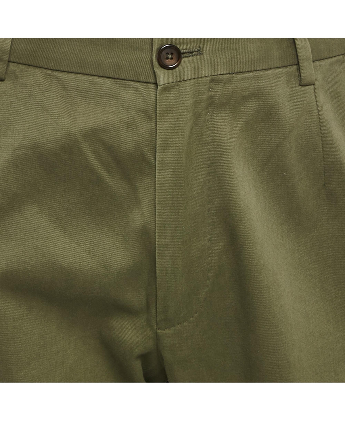 Pre-Owned Dolce & Gabbana Men's Green Gabardine Logo Embossed Trim Detail Pants