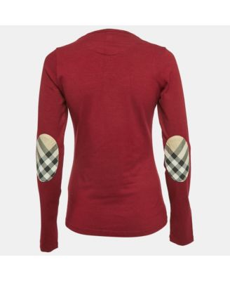 Women's Red Cotton Full Sleeve T-Shirt