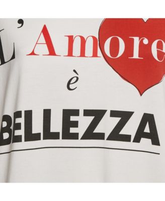 Women's White Bellezza Print Jersey Sleeveless T-Shirt