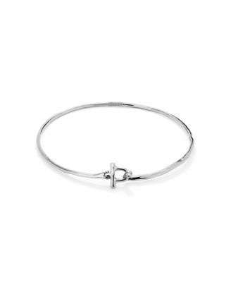 UNOde50 - Rigid necklace plated in sterling silver with white topaz