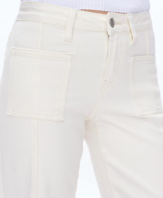Women's Mid-Rise Wide-Leg Denim Patch-Pocket Jeans
