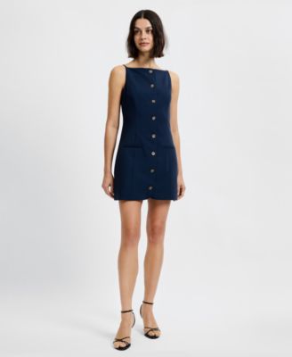 French Connection - Women's Sleeveless Button-Down Mini Dress