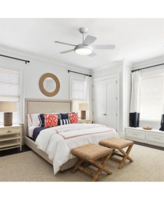 42-inch Modern White 5-Blade Ceiling Fan with Light and Remote Control