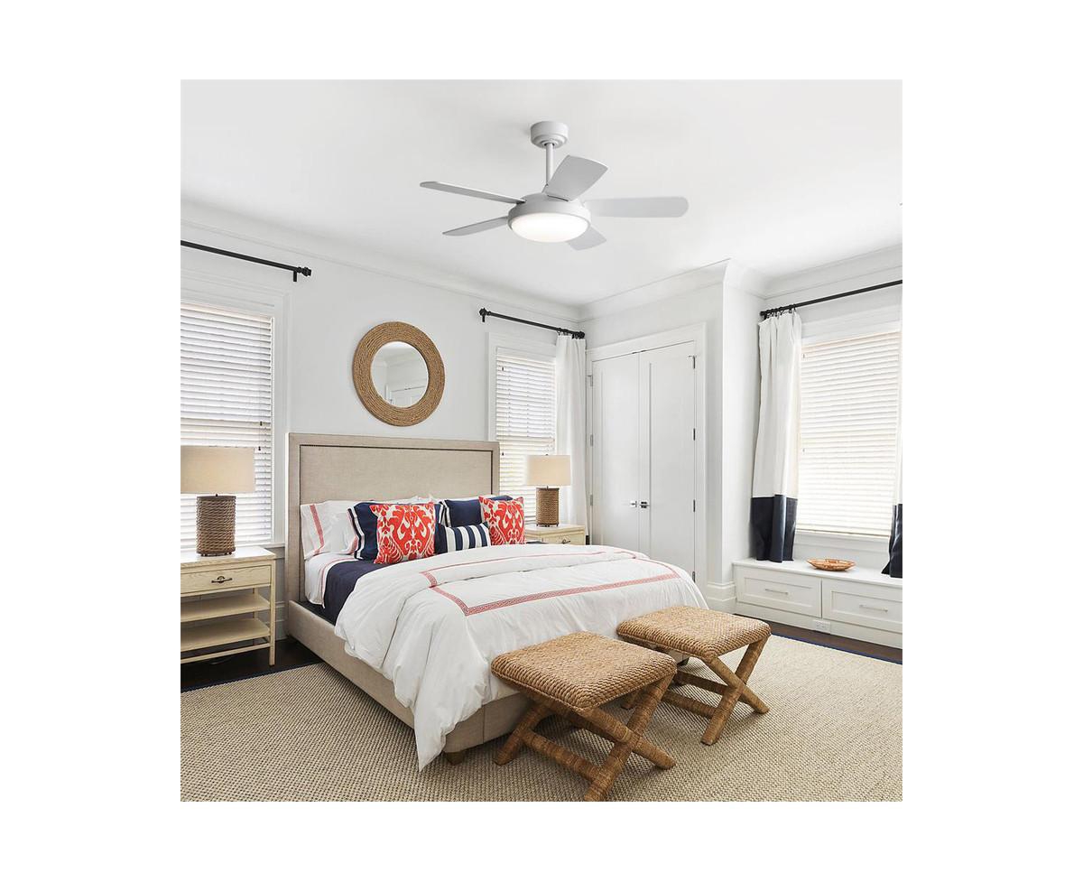 Sofucor 42-inch Modern White 5-Blade Ceiling Fan with Light and Remote Control