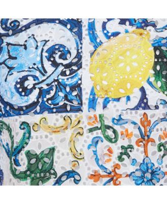 Women's Black And Beige Dice Key Printed Silk Short Sleeve Top