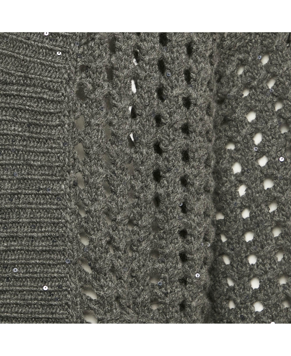 Pre-Owned Brunello Cucinelli Women's Grey Sequin Open Knit Cardigan