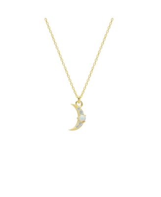 Crescent New Moon Opal Sterling Necklace