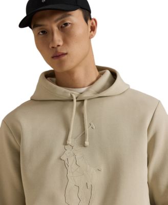 Men's Leather-Pony Double-Knit Hoodie