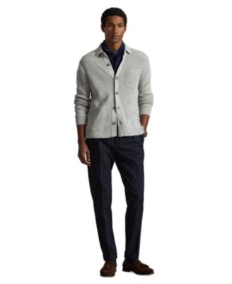Men's Collared Button-Front Cardigan