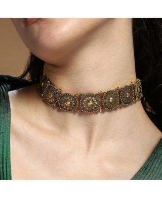Women's The Tribal-Sol Choker Necklace - Antique Gold