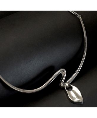 Women's The Ripple-Shell Collar Necklace - Chrome Silver