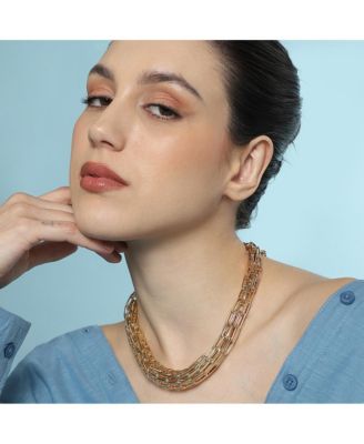 Women's The Braid Pin-Link Chain Necklace - California Gold