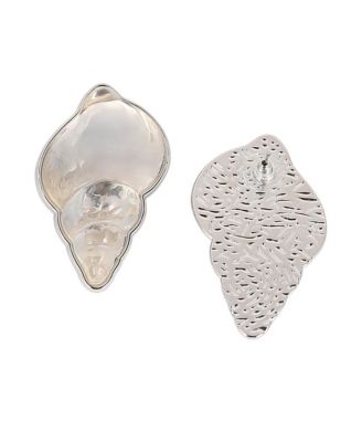 Women's The Translucent-Conchiglia Statement Earrings - Metallic Silver