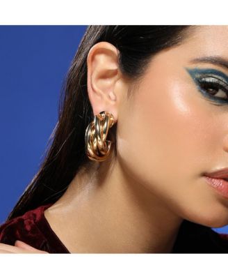 Women's The Chunky-Twist Half-Hoop Earrings - California Gold