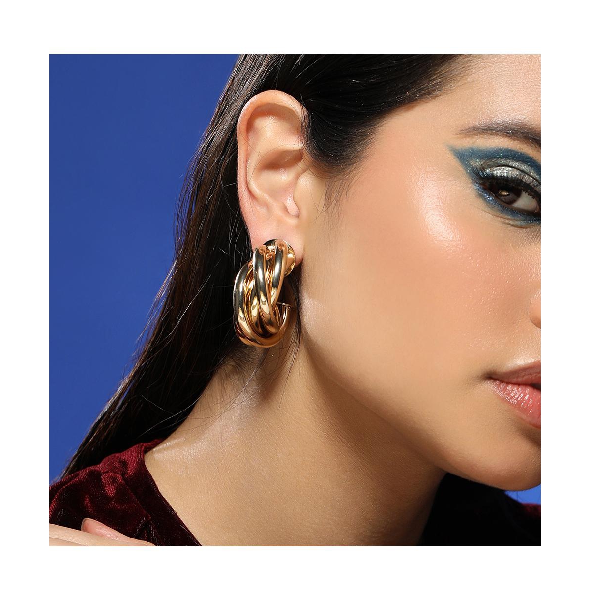 Women's The Chunky-Twist Half-Hoop Earrings - California Gold