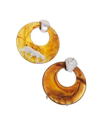 Women's The Circular-Panthera Statement Earrings - Metallic Silver