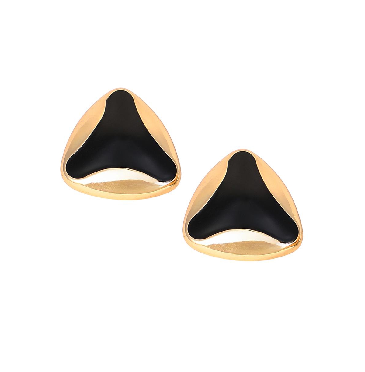 Women's The Enamel-Triad Stud Earrings - Antique Gold