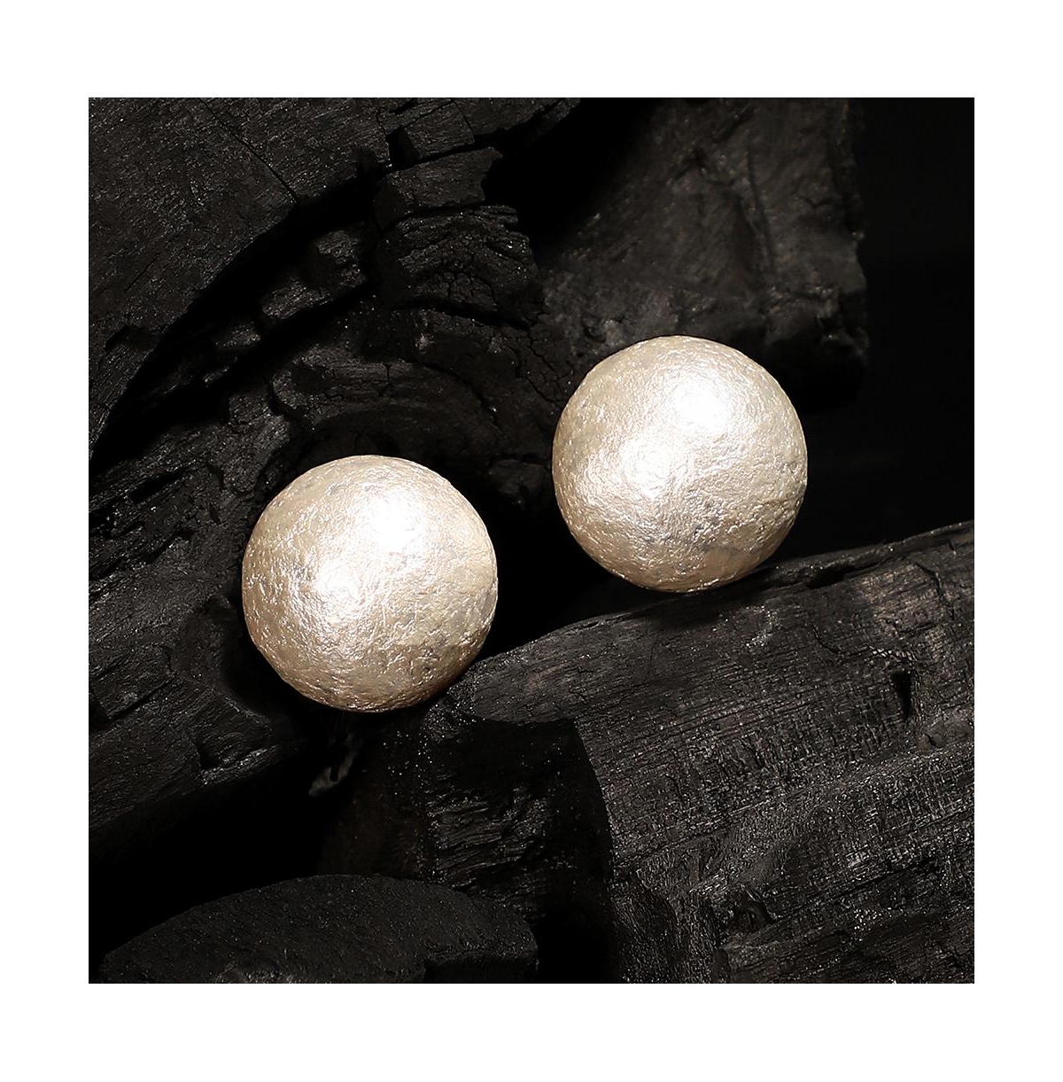 Women's The Celestrial-Orb Stud Earrings - Ivory White & California Gold