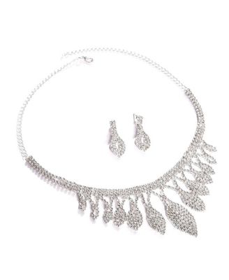 Women's Bling Teardrop Necklace And Earrings ()