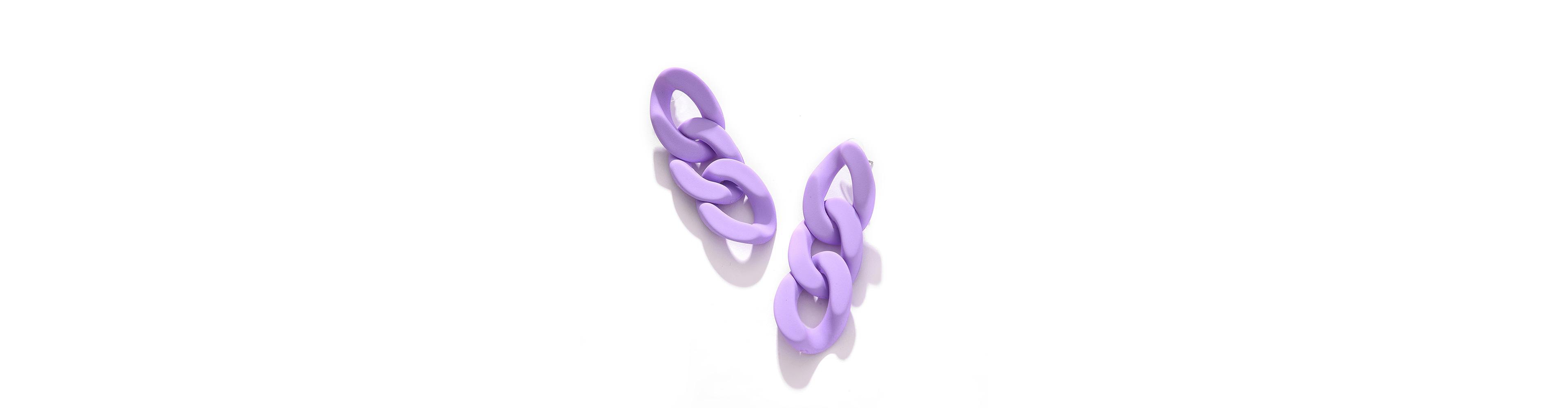 Sohi Women's Purple Chainlink Drop Earrings