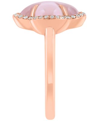 Diamond (1/6 ct. t.w.) & Pink Quartz (2-5/8 ct. t.w.) Ring in 14k Rose Gold