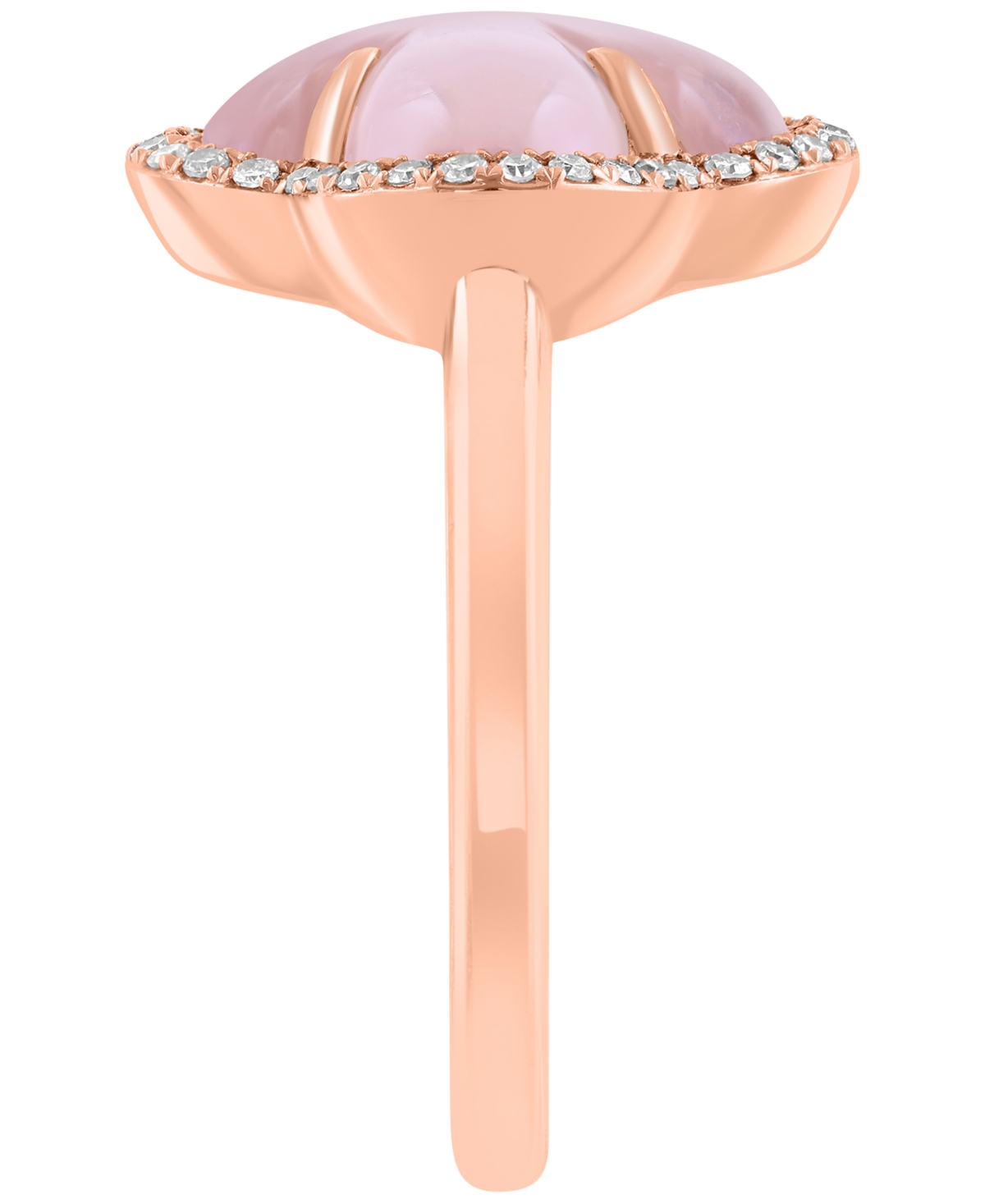 Effy Collection Diamond (1/6 ct. t.w.) & Pink Quartz (2-5/8 ct. t.w.) Ring in 14k Rose Gold
