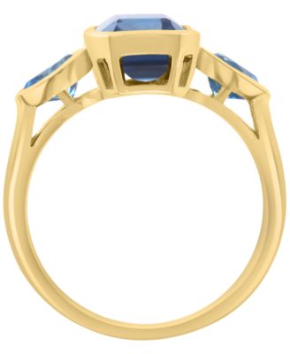 Blue (1/2 ct. t.w.) & London Blue Topaz (2-1/10 ct. t.w.) Ring in 14k Yellow Gold