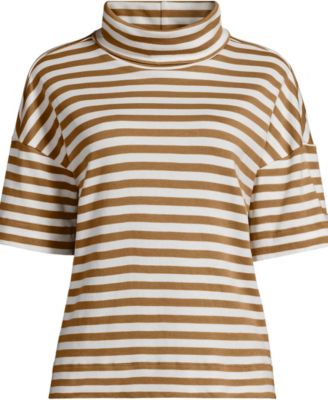 Women's Elbow Sleeve Supima Cotton Relaxed Turtleneck