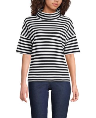 Women's Elbow Sleeve Supima Cotton Relaxed Turtleneck