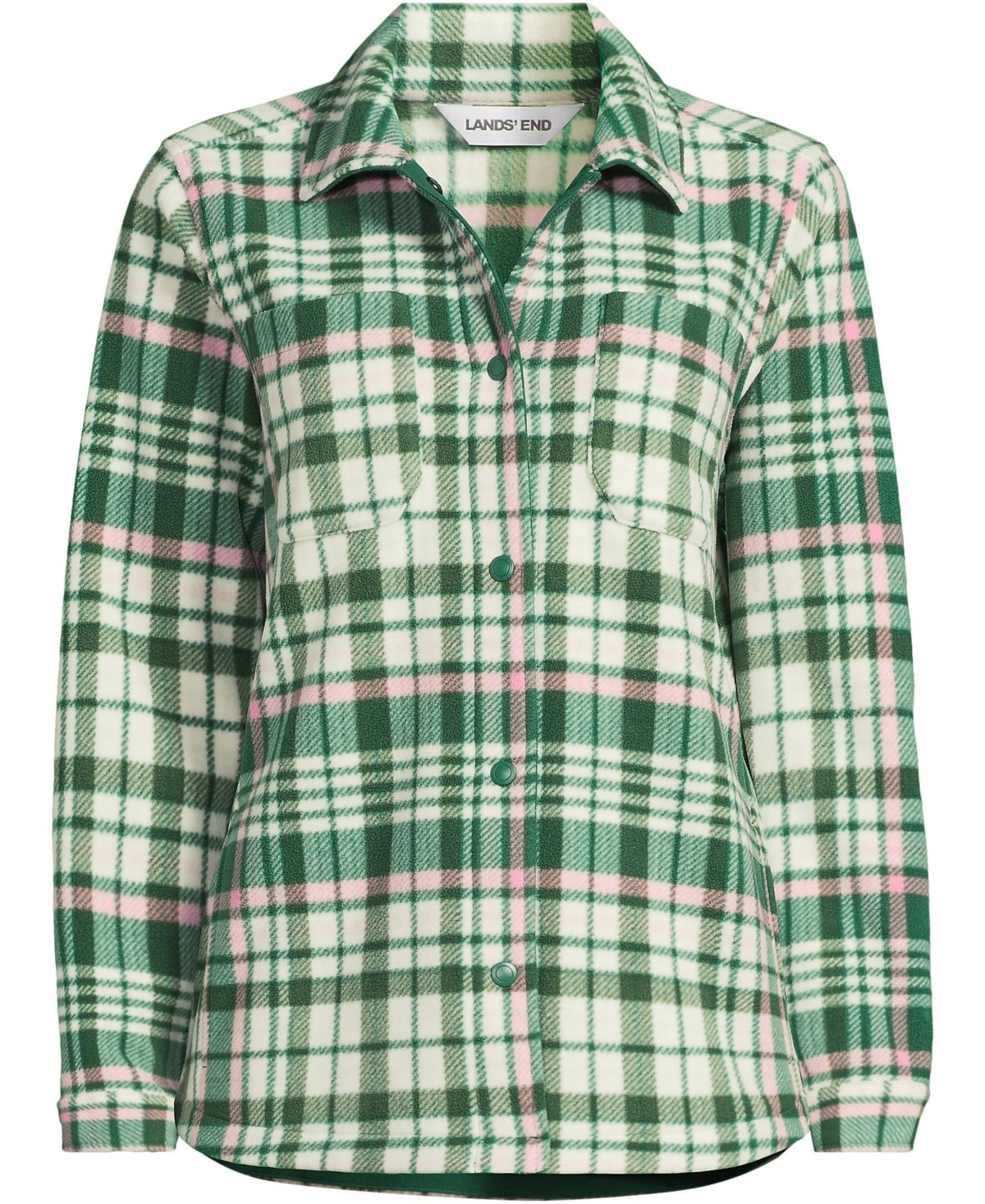 Lands' End Women's Print Anyweather Fleece Shirt Jacket